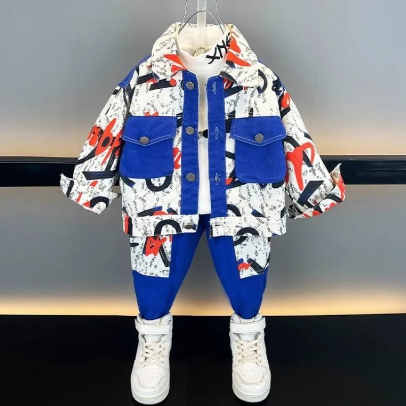 

New Spring Autumn Fashion Boy Clothes Sets Fo Children Boys Jacket Pants 2Pcs/Toddler Casual Clothing Kids Tracksuits