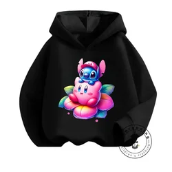 Japanese Style Kirby Hoodie for Kids Spring Autumn Casual Wear Cartoon Printed Popular Game Character Fashion Street Pullover