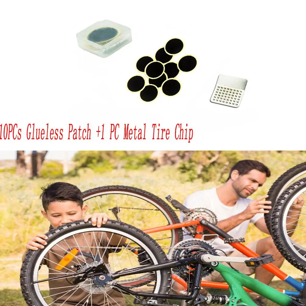 10PCS Quick Drying Adhesive Tyre Protection Bike Tire Patch Repair Tool Bicycle  Fix No-glue