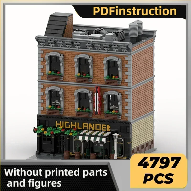 

Moc Building Bricks Street View Model The Highlander Pub Technology Modular Blocks Gifts Toys For Children DIY Sets Assembly