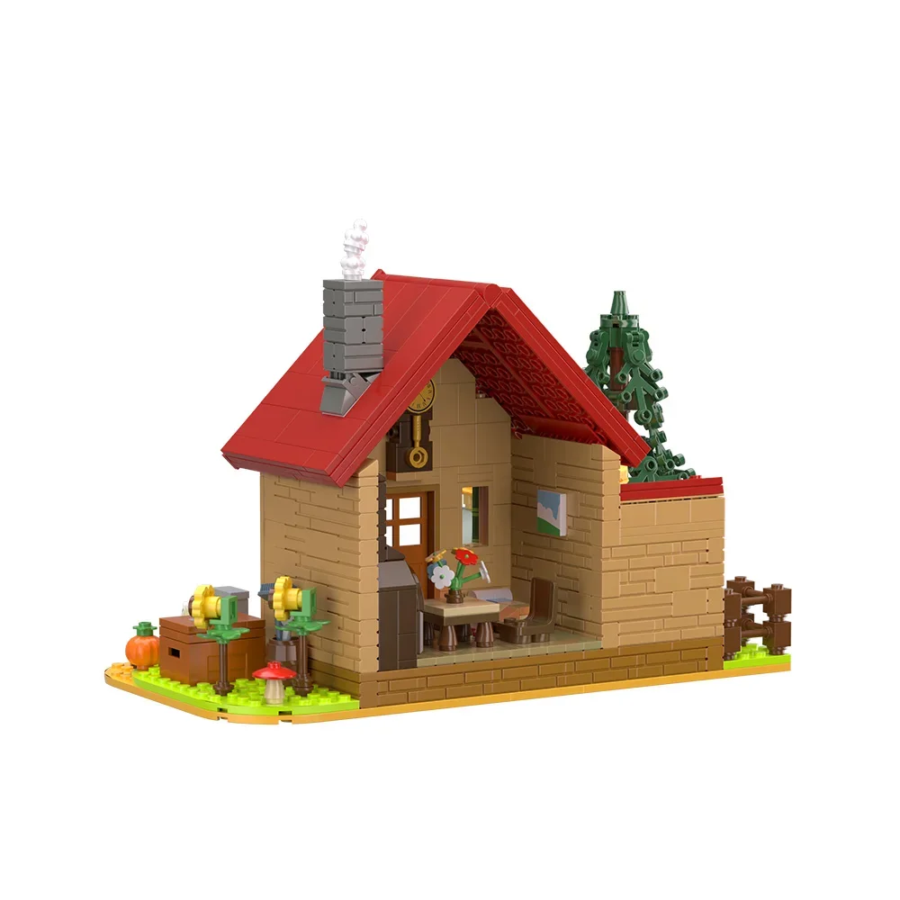 Gobricks MOC Rural towns Farmhouse Building Blocks Model Creativity Countryside  Animal's house Bricks DIY Assembled Toy KidGift