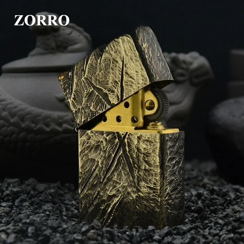 

ZORRO латунная новая полоска керосиновая зажигалка ручной работы изысканная резьба креативная персонализированная зажигалка для сигарет мужской подарок