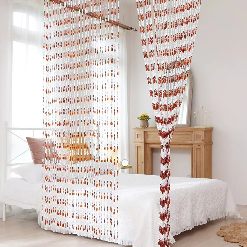 1*2M Partitioned Beaded Door Curtain 1*2m Acrylic Tassel Beaded Curtain for Room Partitioning and Wedding Decoration
