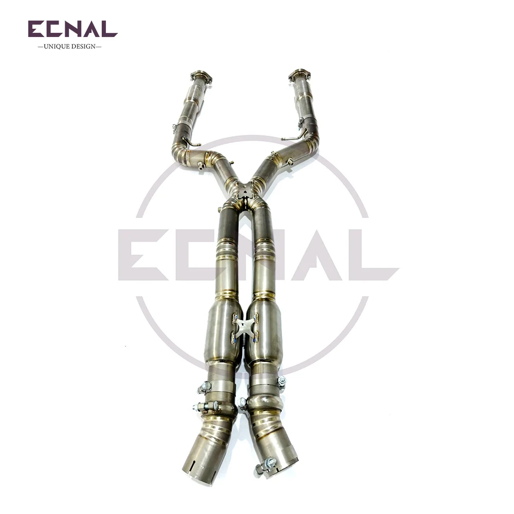 

Ecnal Exhaust Mid Pipe for BMW X3M X4M LCI S58 3.0T 2022+ High Quality TC4 Titanium Alloy Sport Exhaust Pipe with Resonators