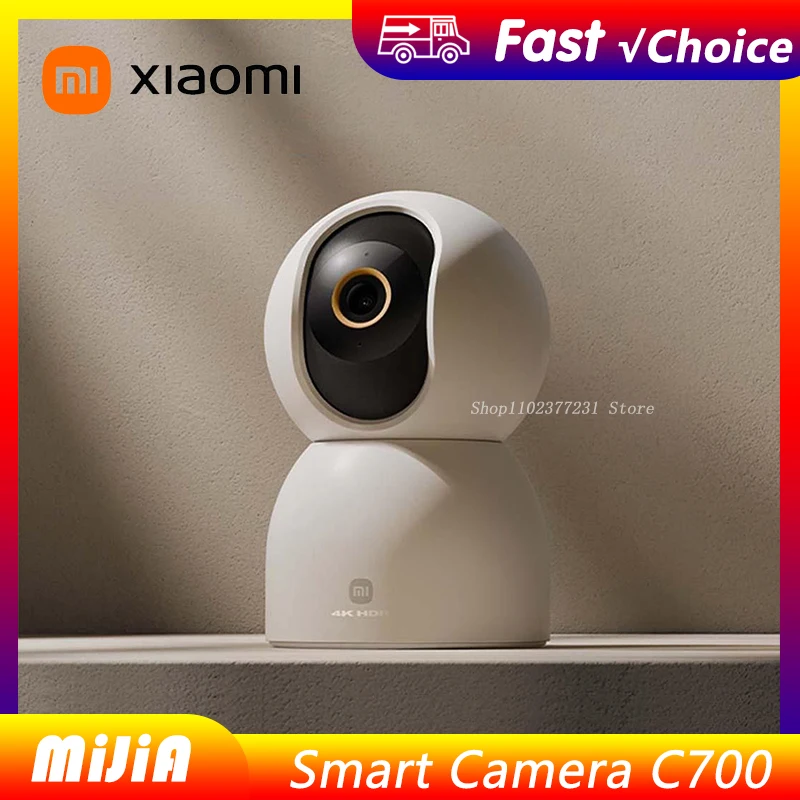 

New Xiaomi mijia Smart Camera C700 4K Ultra Low Light Full-color AI Facial Recognition Call WiFi6 Surveillance Webcam Mi Home
