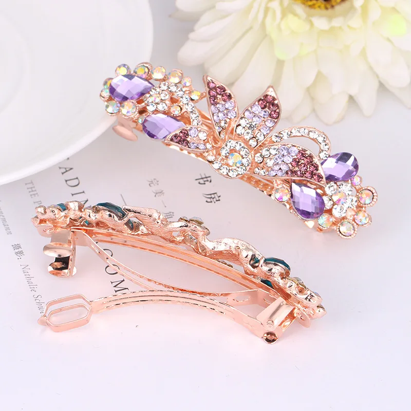 9cm New Ladies Large Korean Version Rhinestone Butterfly Hairpin Ponytail Hairclip Accessories Elegant Fashion Hair Accessories