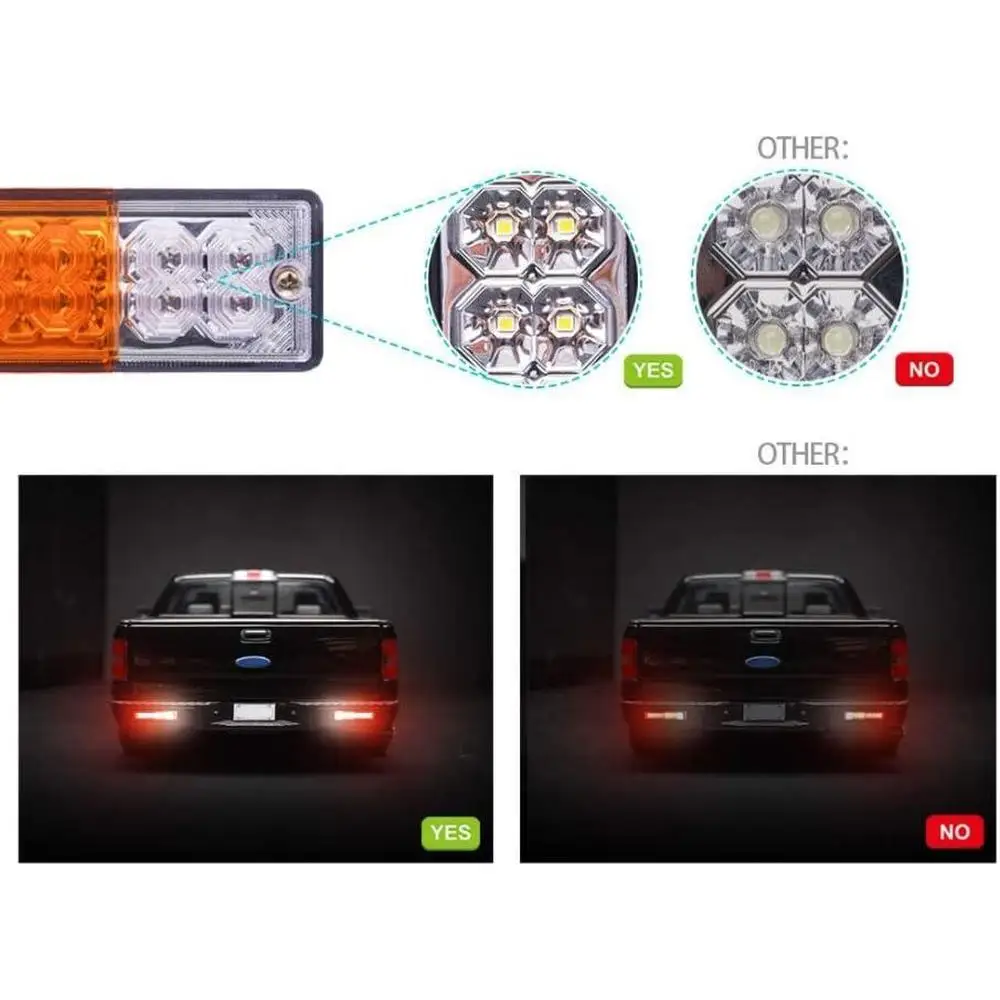 12 فولت/24 فولت 20 LED مقطورة الذيل أضواء خلفية بار بدوره إشارة عكس مصباح جيد الإضاءة للمقطورات والشاحنات والشاحنات والحافلات والسحر #6