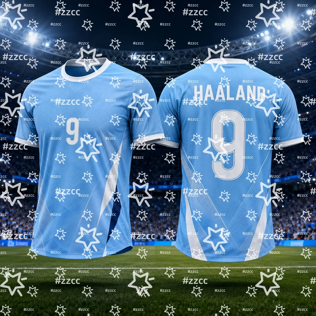 26-27 England Match Jersey Haaland No.9 Home Football Jersey Summer Sports Men's T-Shirt Children's Clothing Tee Y2k Woman ﻿