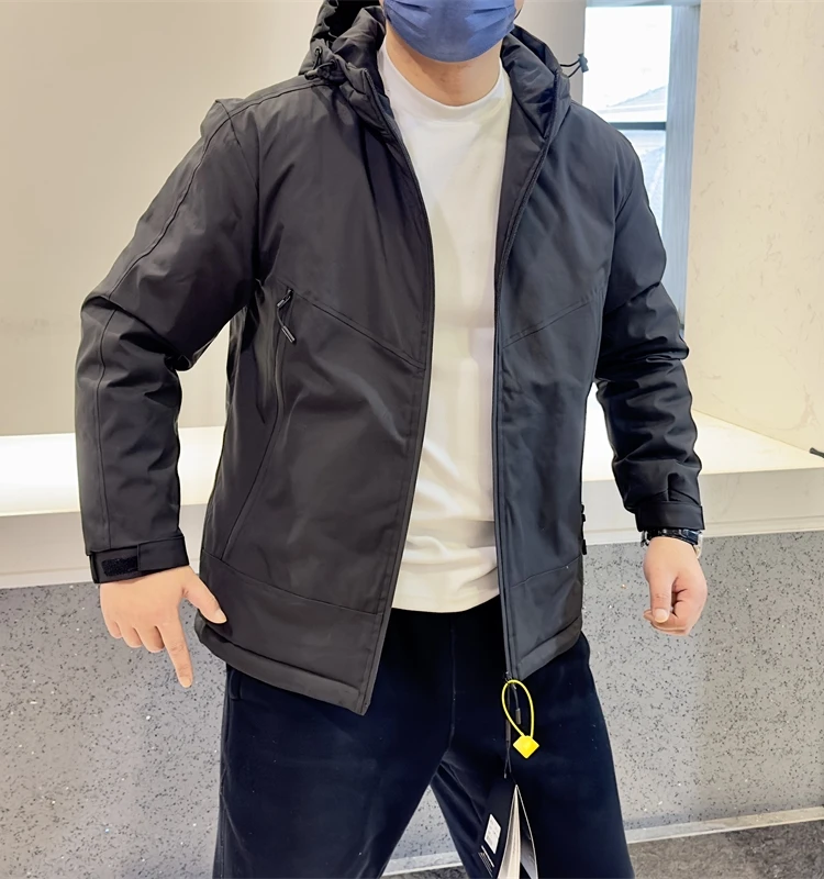 Outdoor Men's Cotton Jaet Hooded Thermal Casual Soft ell Coat Thiened Stand Version Basic Youth Trend Regular Length