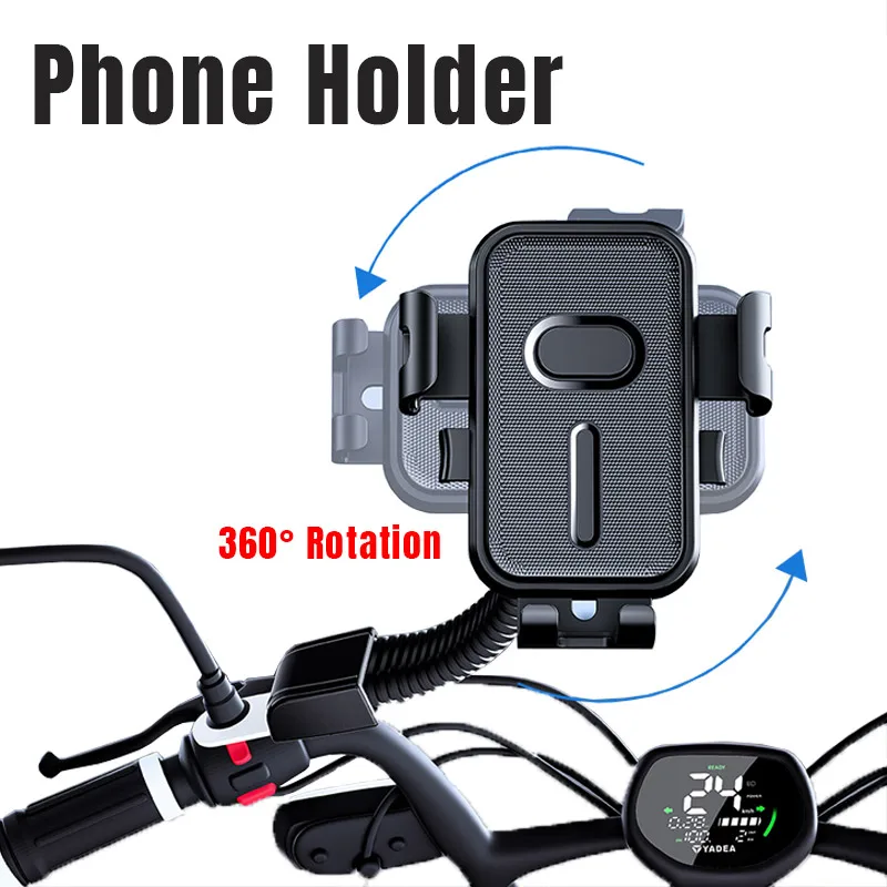 

360 ° Вращающийся держатель для телефона на велосипеде и мотоцикле, универсальная GPS-подставка для смартфона 4-7 дюймов, кронштейн для крепления на руль горного велосипеда
