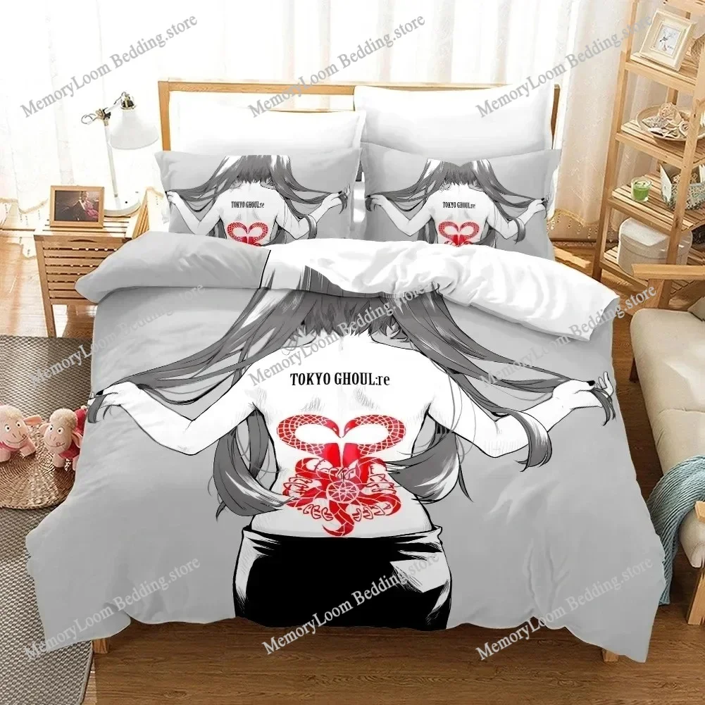 

3D Print Anime Tokyo Ghoul Kaneki Ken Bedding Set Duvet Cover Bed Set Pillowcase Comforter King Queen Size Quilt Cover