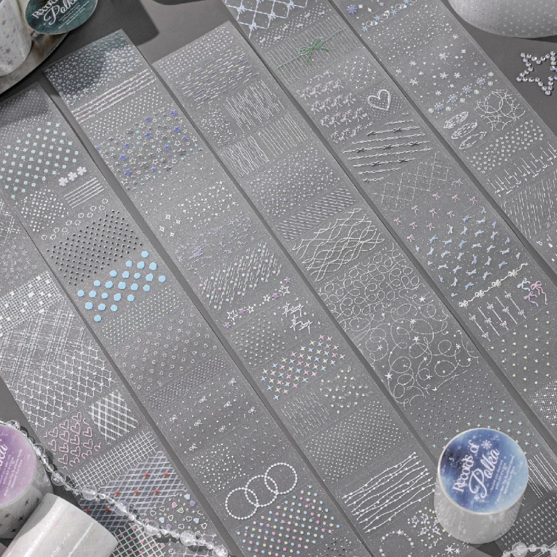 JIANQI 50mm * 2m Wave point mark style retro border Washi Tape DIY Scrapbook Aesthetic Masking Tape