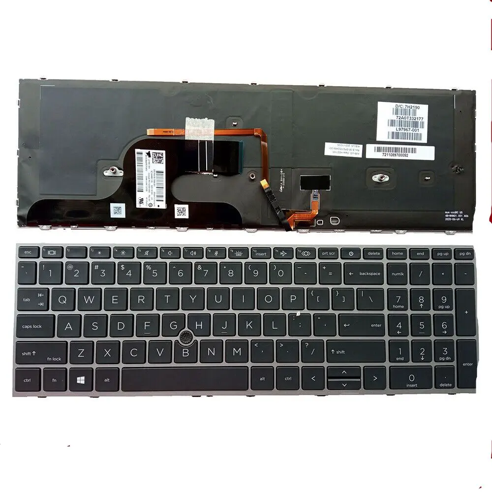 

New Laptop For HP L97967-001 ZBOOK Fury 15 G7 G8 Silver Black English Backlight Keyboard