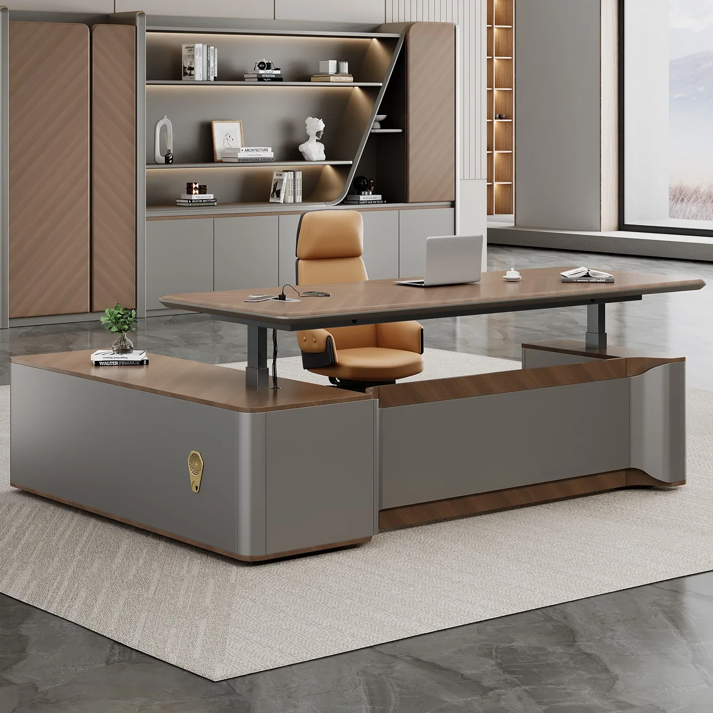 Simple Lifting Electric Office Desk for Office Load Bearing Non-Slip Feet High Quality Easy Installation Space Saving