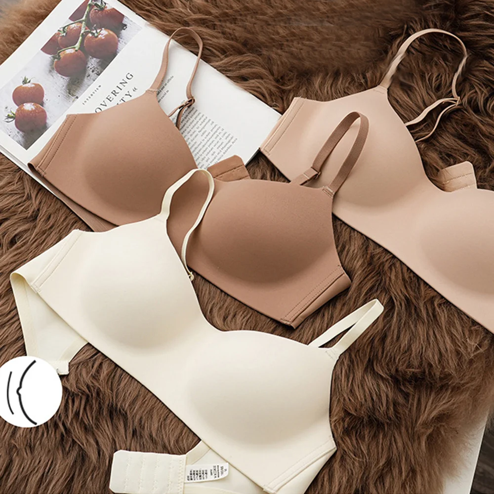 Seamless Wireless Sexy Bras Half Cup Solid Color Brassiere Invisible Tube Tops Underwear Female Lingerie S-XL