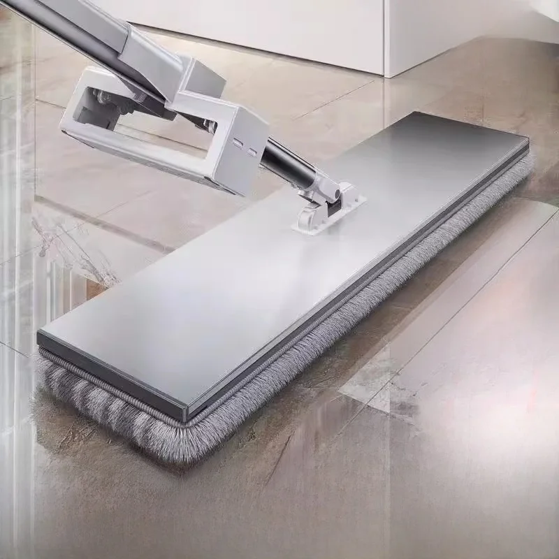 

Hand-Free Aluminum Alloy Flat Mop for Tile Floor Cleaning No-Wash Lazy Person's Floor Squeegee Stainless Steel Pole Household...