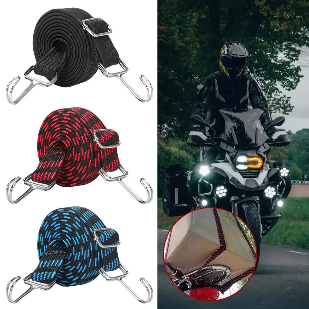 Motorcycle Elastics Rubber Luggage Rope Cord Hooks Bikes Rope Tie Auto Luggage Roof Rack Strap Fixed Band Hook Car Accessories