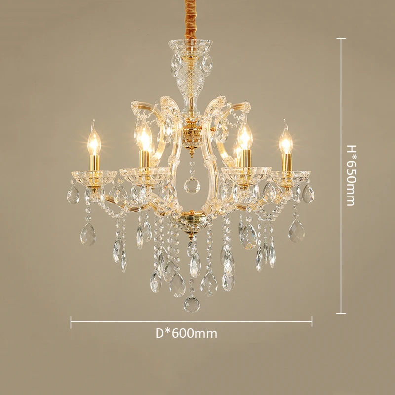 Eropa Kreatif Desain Emas Villa Dupleks Dekoratif Chandelier Mewah Ruang Tamu Ruang Makan E14 Kristal Liontin Lampu