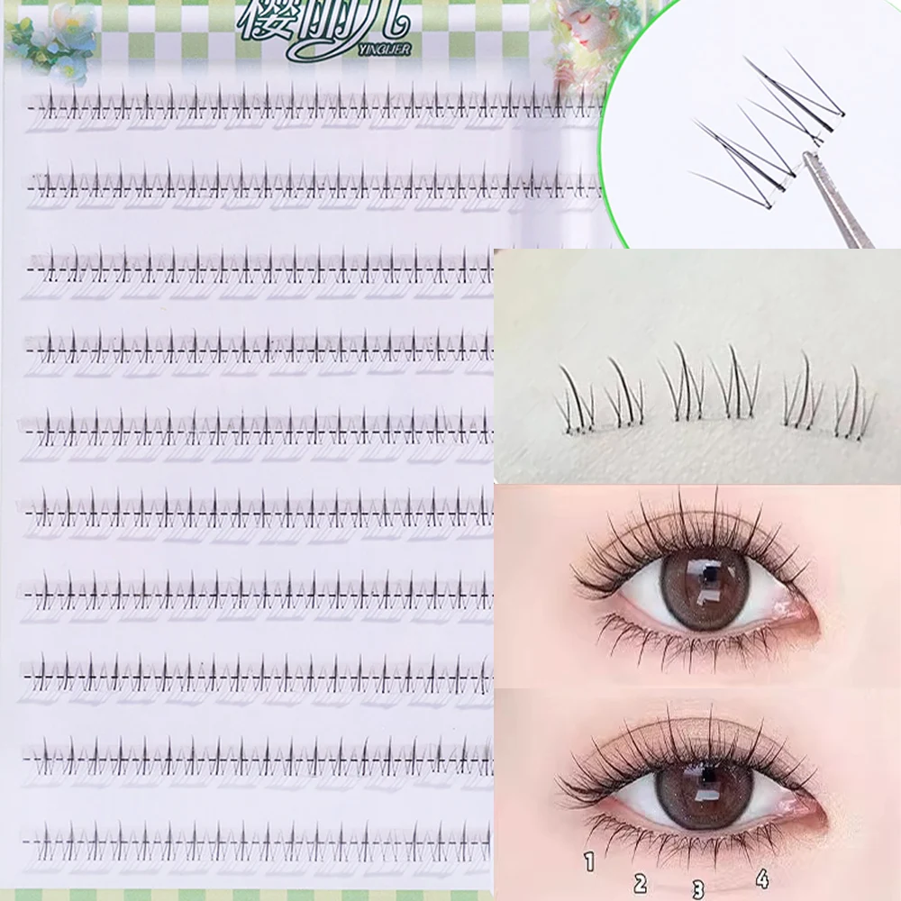 

5-7mm Air Lower Eyelashes 10 Row Fairy Fake Lashes Segmented Natural Under Lashes Manga Bottom Lashes Makeup Eyelash Tool Beauty