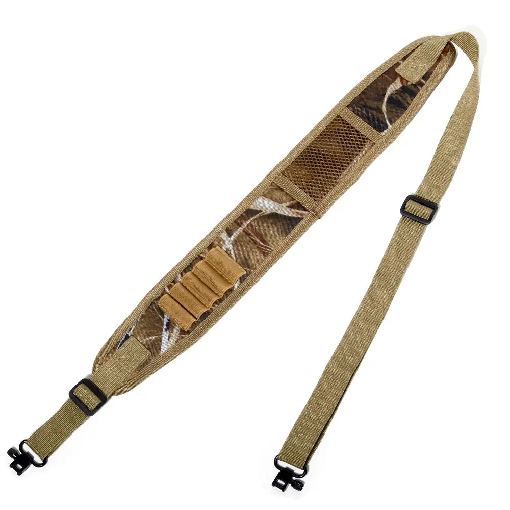 Adjustable Rifle Sling with Shell Holders & Storage Pocket, Anti-Slip Comfort Gun Sling for Hunting Shooting Outdoor - view 6