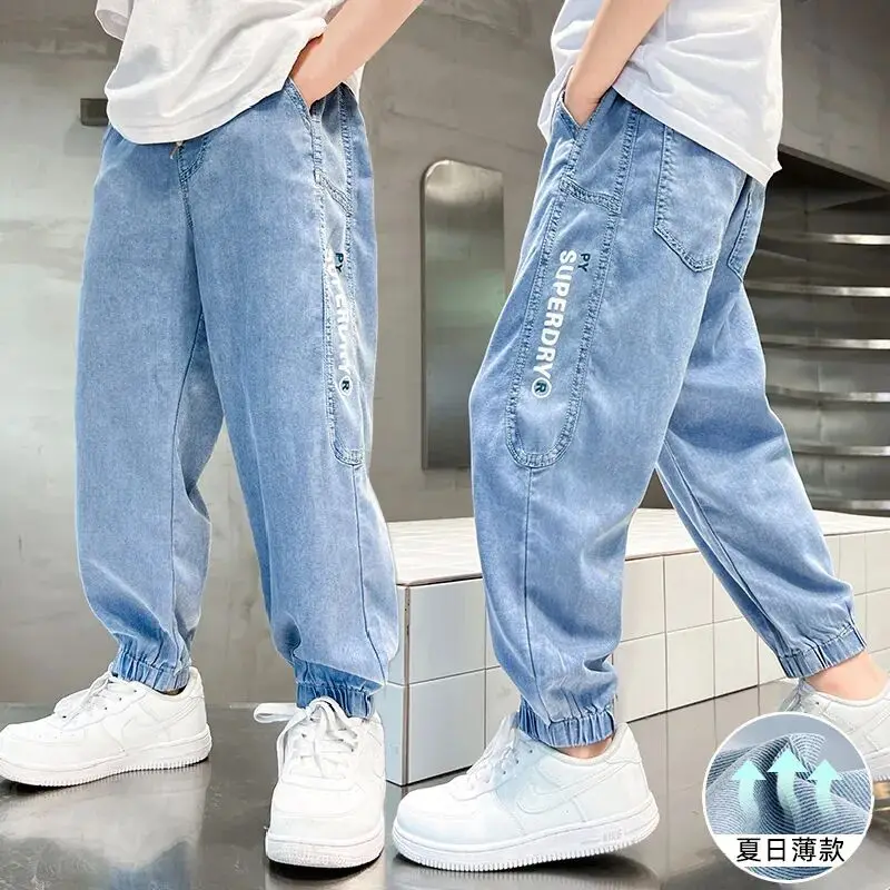 Children's Pants Summer Thin Jeans New Children's Mosquito-proof Pants Teenage Boys Trousers Spring and Autumn