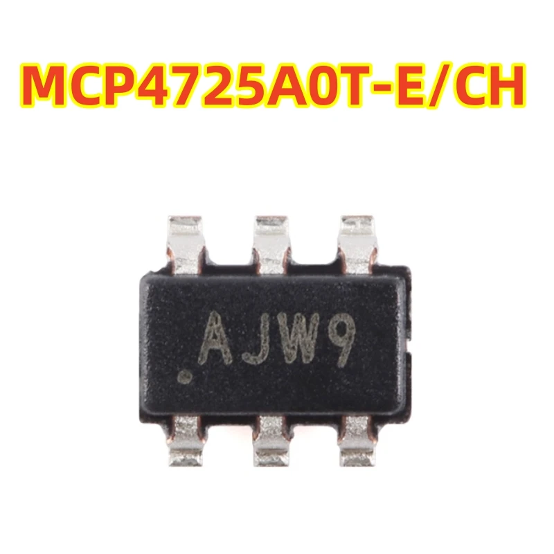 Genuine MCP4725A0T-E/CH (Silk Screen: AJ**) SOT-23-6 12-bit Single Output DAC Chip 100% brand new chip