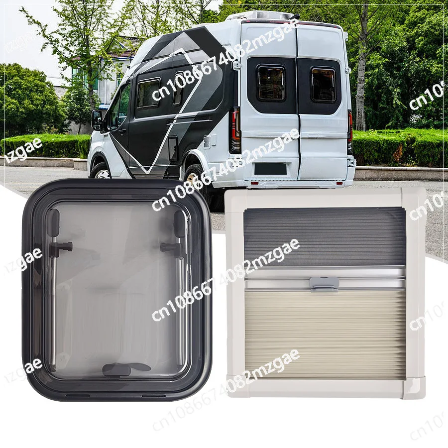 RV Universal Exit Window, 350mmx500mm Tinted RV Window, Double Layer Acrylic Rounded Push Window