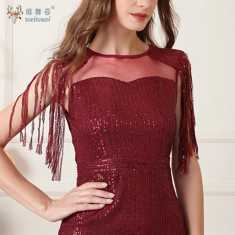 فاخر أنيق شرابات قصيرة الأكمام الترتر فستان حفلات الزفاف فساتين نسائية مساء سليم مثير كوكتيل الترتر هامش فستان