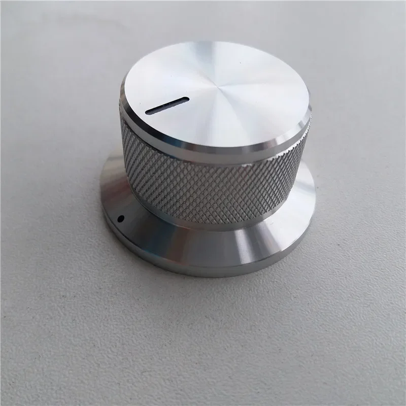 1Pcs Aluminum Knob Cap Potentiometer Knobs Rotary Knurled 44*25mm Silver Highlights Button Volume Switch Tube Amplifier Control
