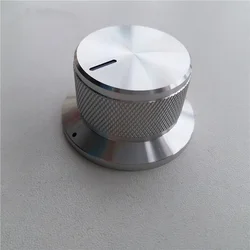 1Pcs Aluminum Knob Cap Potentiometer Knobs Rotary Knurled 44*25mm Silver Highlights Button Volume Switch Tube Amplifier Control