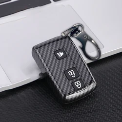 Carbon ABS +silica Gel Buttons Key Fob Cover for 2004 2005 2006 2007 2008 2009 Toyota Prius Remote Case Skin