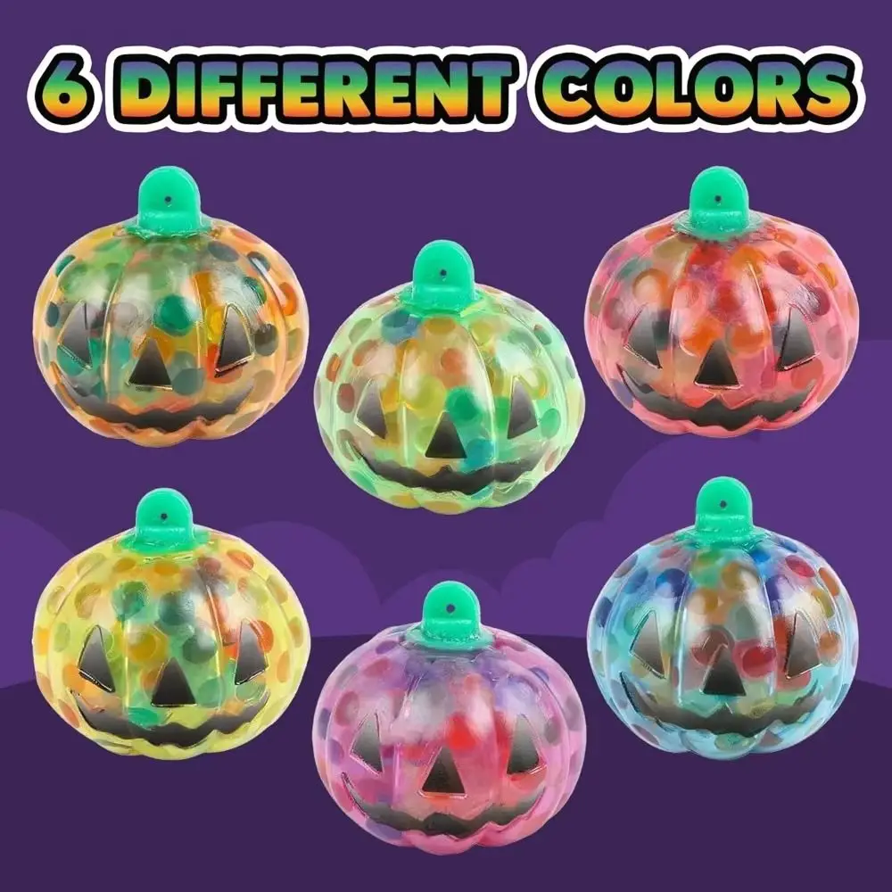 Soft Pumpkin Shaped Stress Ball Colorful Random Color Halloween Shiny Fidget Squidgy Squeeze Pumpkin Stress Balls