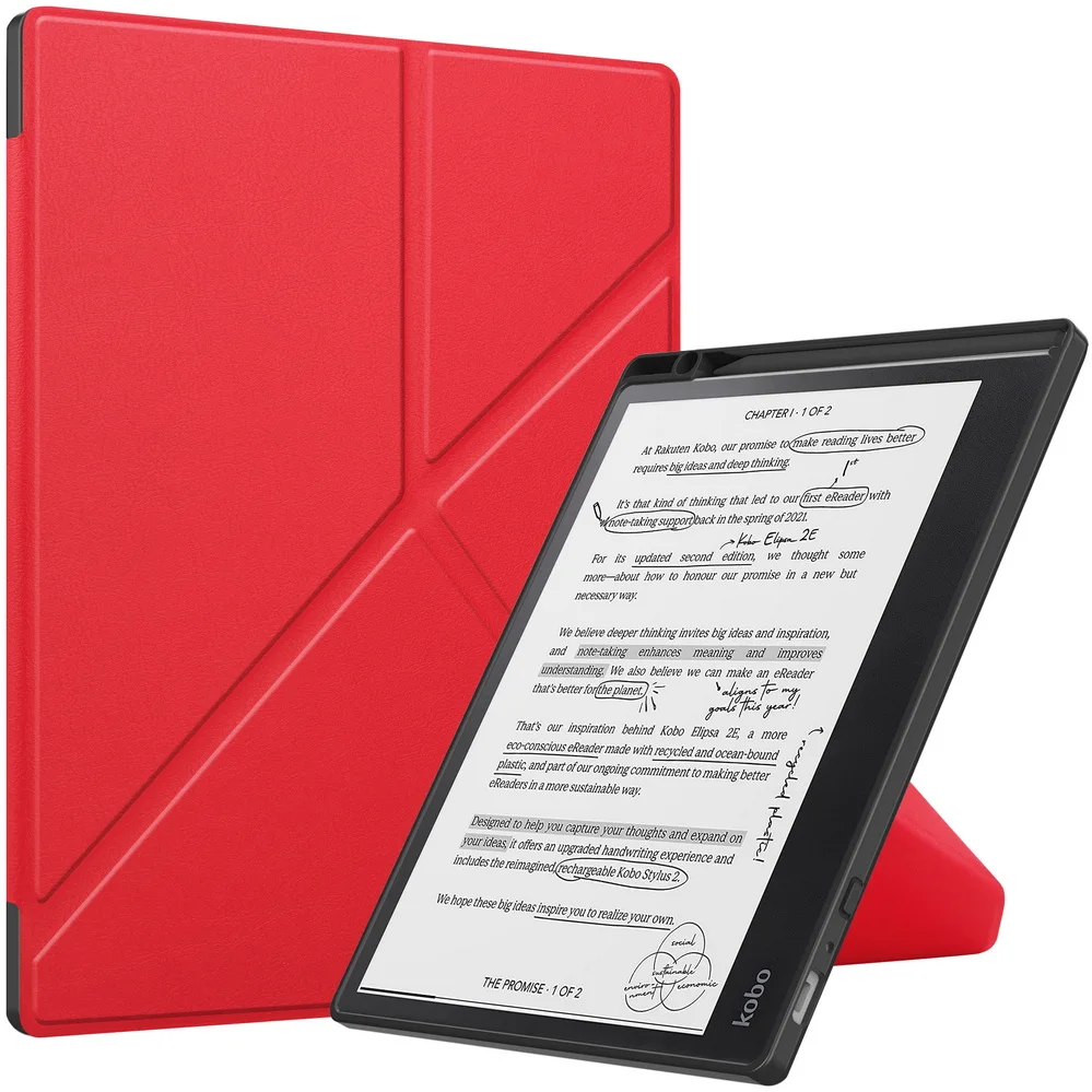Voor KOBO Elipsa 2E Cover 2023 10.3inch PU Lederen Case Auto-sleep/Wake Up Functie Staande Hoek Drop-proof Beschermende Shell