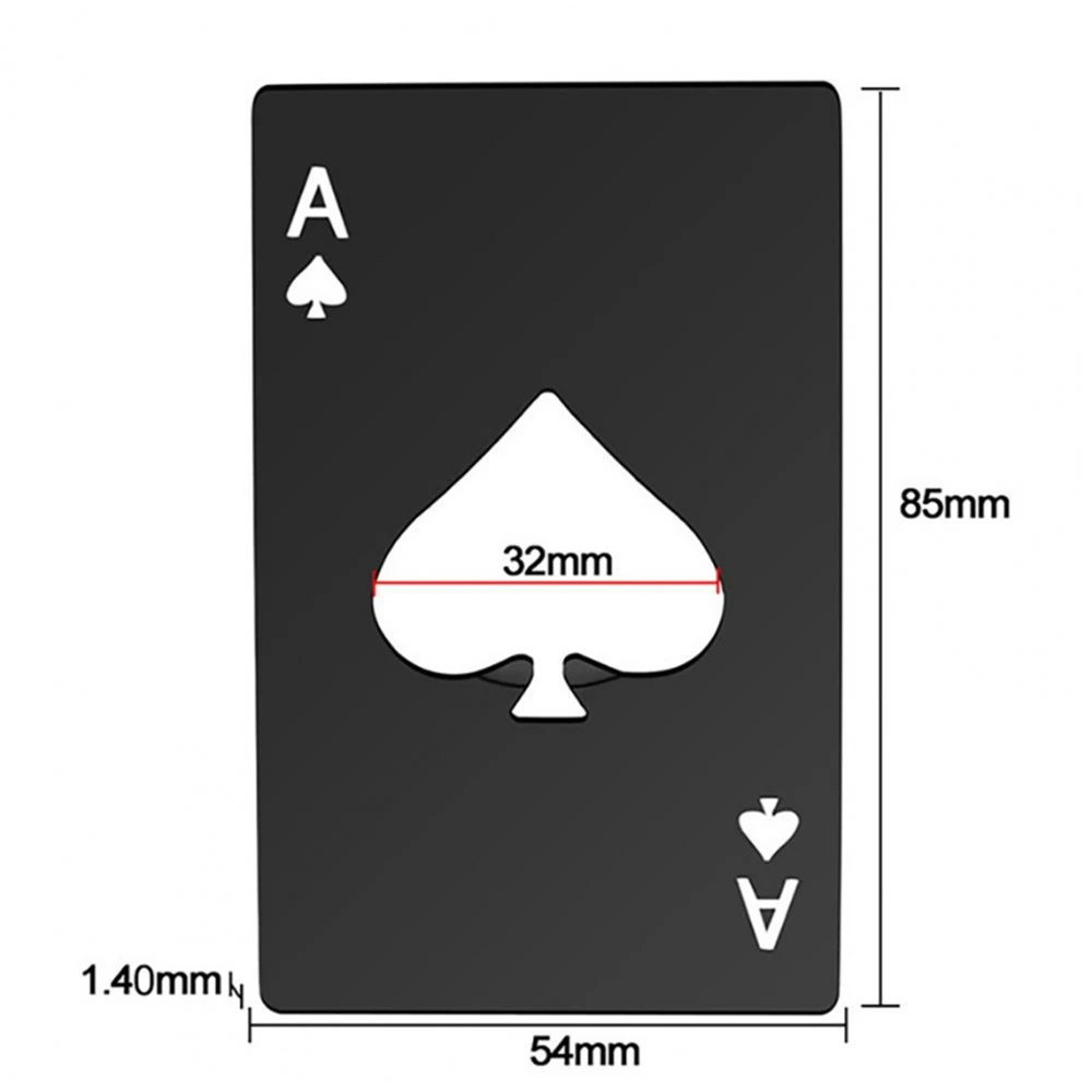 1Pcs Kreative Poker Geformt Flasche Dosenöffner Edelstahl Kreditkarte Größe Bar Restaurant Bier Metall Öffnung Werkzeug Geschenk – Detail 4