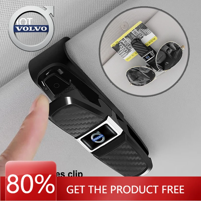 

Emblems 2026 New For Volvo Car Glasses Clip Sun Visor Card Ticket Clamp Fastener For Volvo XC90 V90 V60 XC60 V40 EC40 EX40 S80 S