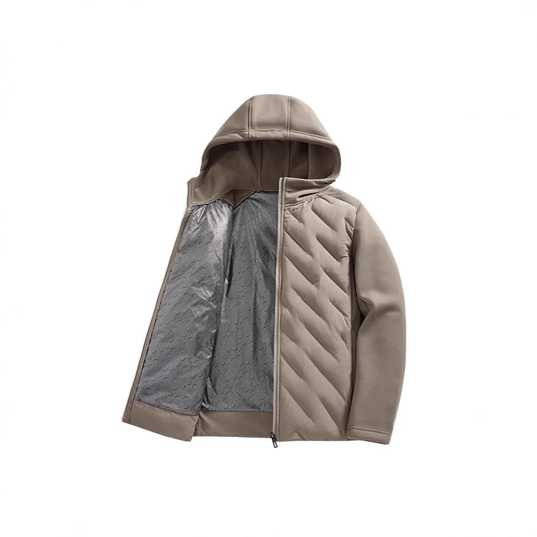 Men Winter Coat Thicken Windproof Long Sleeve Warm Man Outerwear Simple Solid Color Patchwork Zipper Casual Male Down Jacket