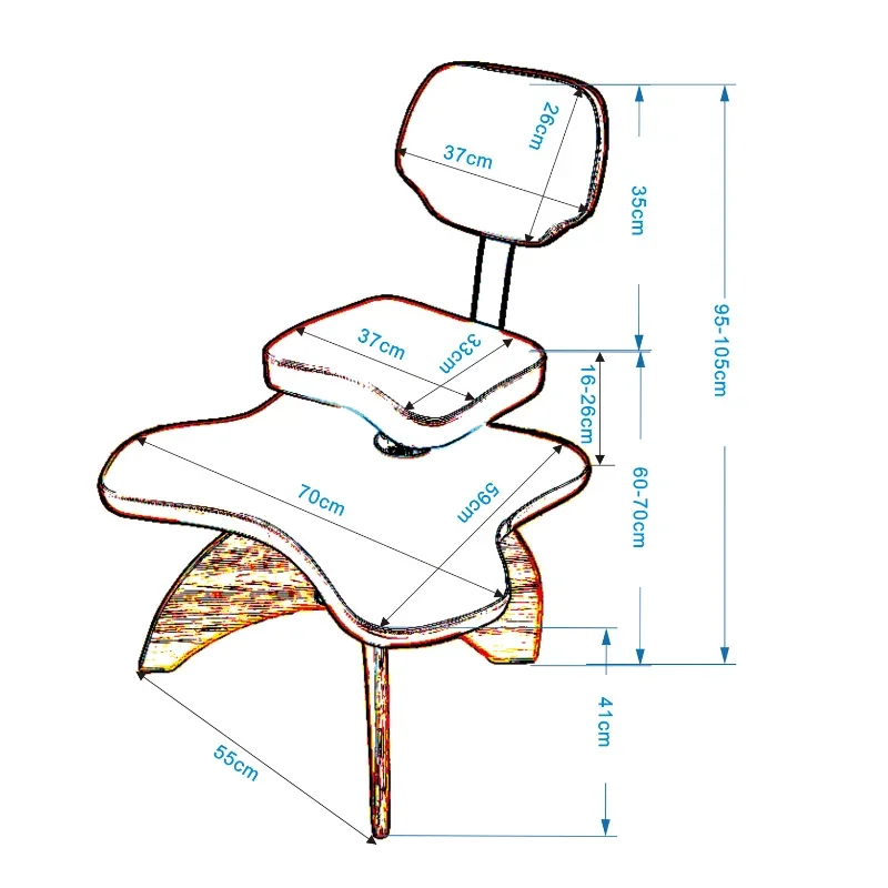 Tragbarer Bürostuhl ergonomische Wohnzimmers tühle Einstellung entspannender Computers essel sitzen Rückenlehne Holzbein Wohn möbel