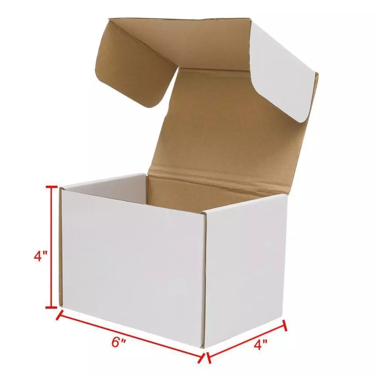 White corrugated box 6x4x4 Shipping/mailing carton Packaging folding box 50 pieces