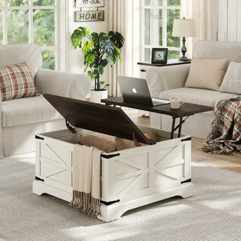 

Traditional contemporary lift wooden coffee table with hidden storage and hinged cover for living room furniture