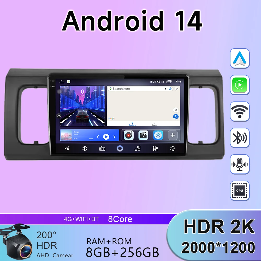 

TS10 8GB+256GB 2K For Suzuki Alto 8 Turbo RS Black 2014-2021 Car Radio 2din Android14 Carplay Multimidia Video Player Head Unit