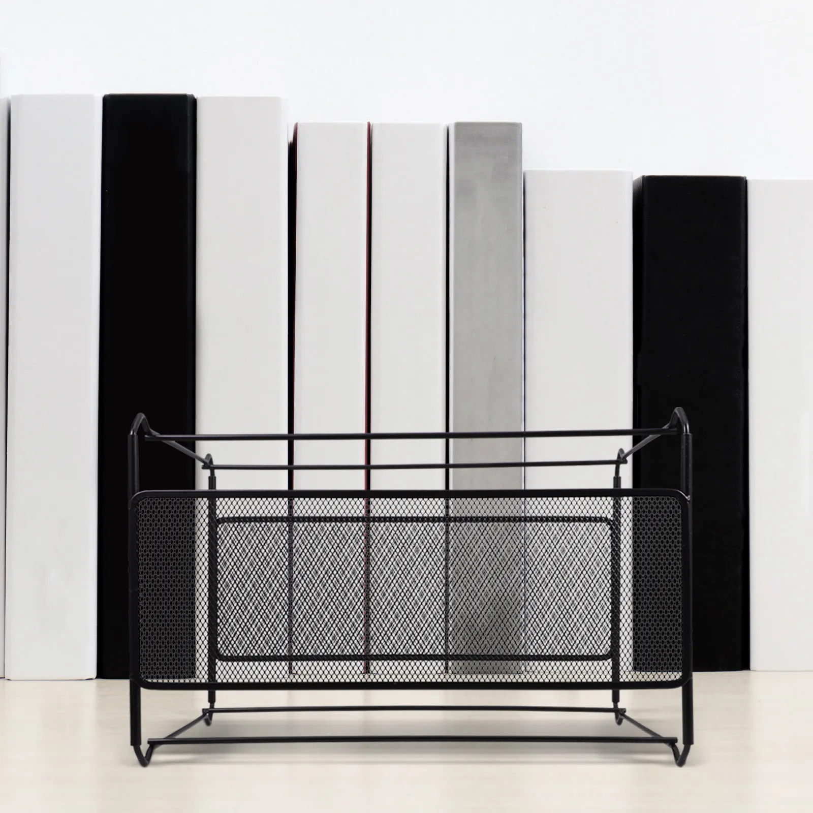 

File Holder for Desk Metal Mesh Organizer Rack Storage Box for Office School Home Document Magazine Book Filing Stand