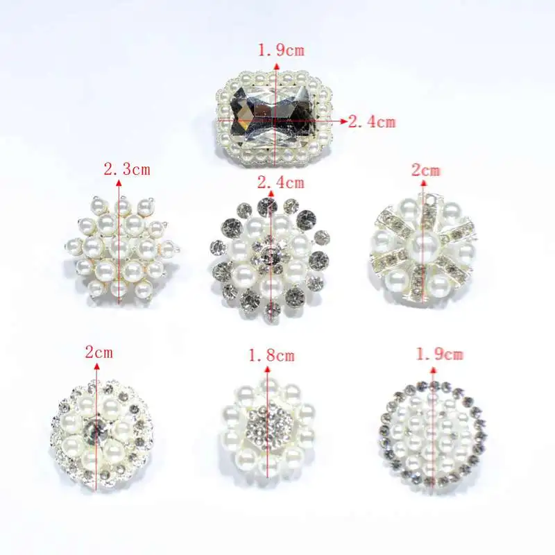 10Pcs Alloy Rhinestone Pearl Clothing Buttons DIY Clothing Sewing Button Handmade Needlework Decorative Sewing Accessorie