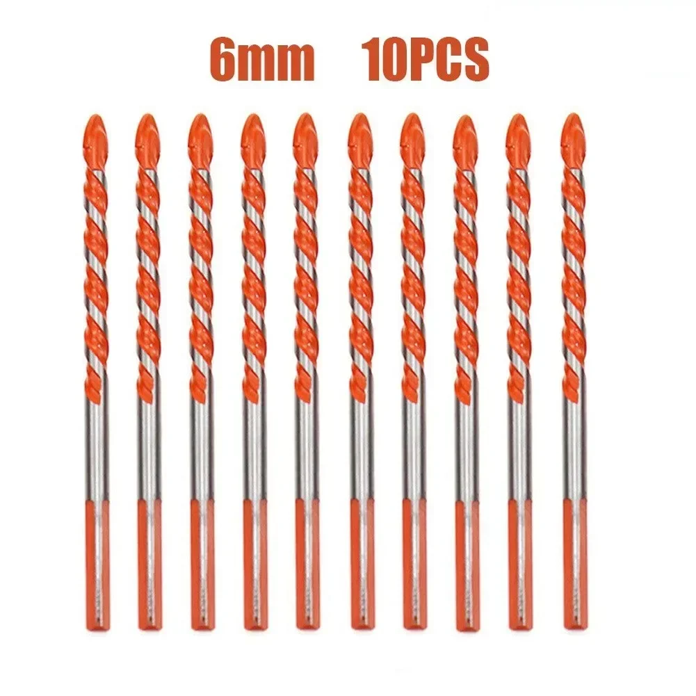 

10x 6mm Threaded Triangle Tungsten Steel Wall Tile Concrete Drilling Bit Household Marble Overlord Diamond Hand Electric Drill