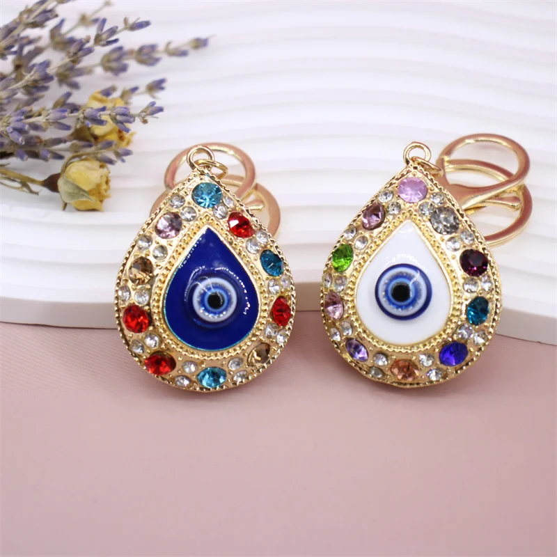 New Fashion Key Chain Rhinestone Evil Eye Key Wallet Bag Buckles Pendant Car Key Holder