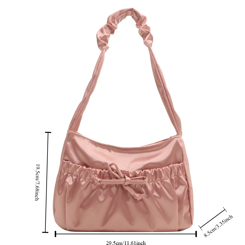 New Western style Sweet Girl Shoulder Bag Fashionable Bow Fold Bag Luxury Designer High end Commuting Underarm Bag