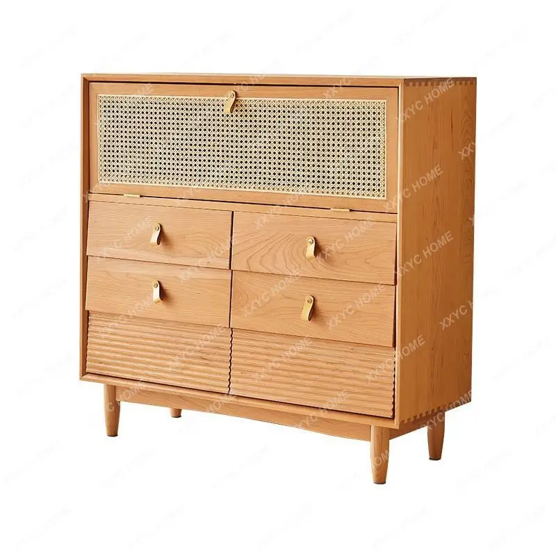 

Solid Wood Living Room Sideboard Cabinet Japanese Tea Storage Side Cabinet Bedroom Storage Chest of Drawer