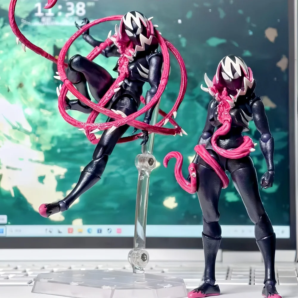 在庫あり-コーカイヨード-レボルテック-スパイダーマン-グウェノム-アニメアクションフィギュア-レボルテック-アメイジング-ヤマグチ-グウェノム-ベノム化グウェン-モデル玩具
