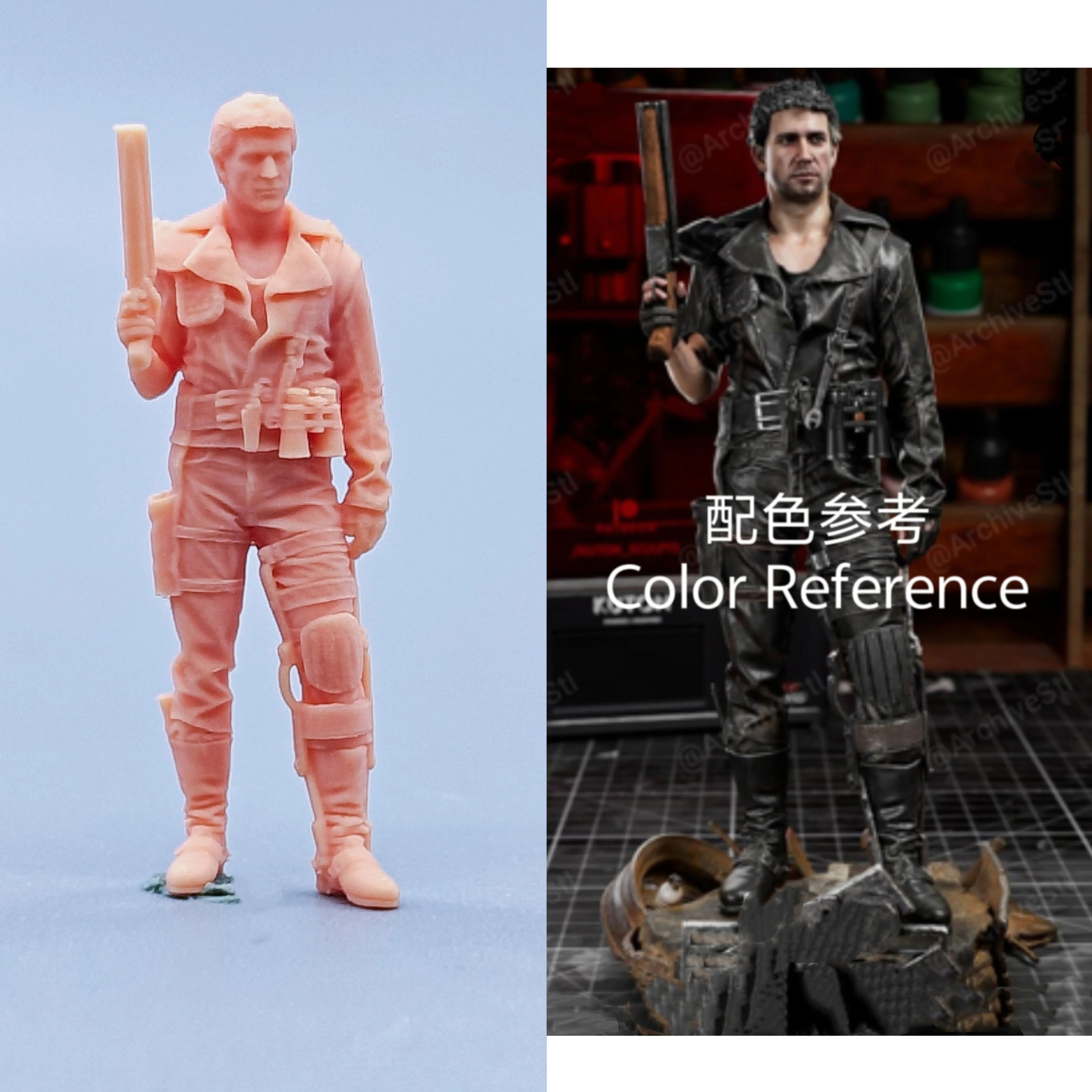 1/64 Figuren Maßstab Modell Harz MAD MAX ungefärbte Miniaturen Diorama handbemalt C422
