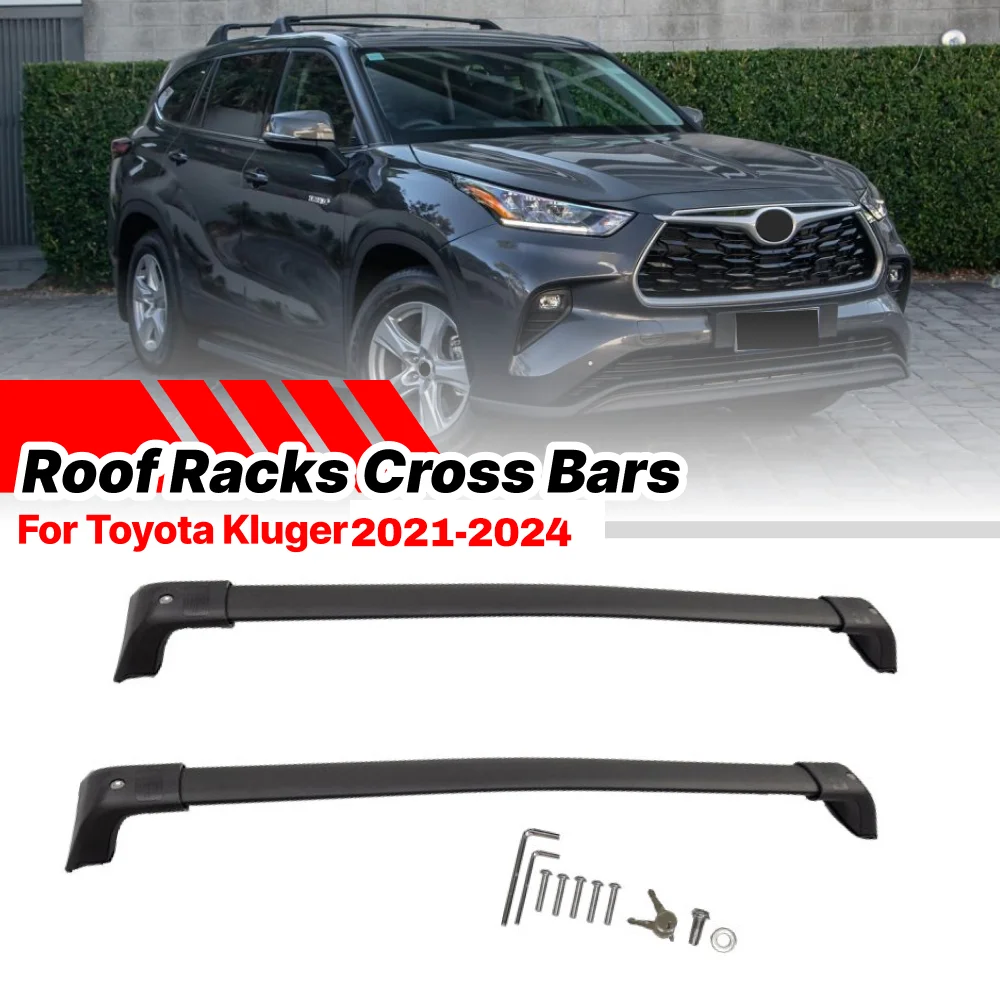 

Load Roof Rack Cross Bars For Toyota Highlander, Kluger 2020-2024 Aluminum Crossbars Rooftop Luggage Cargo Carrier with Key Lock