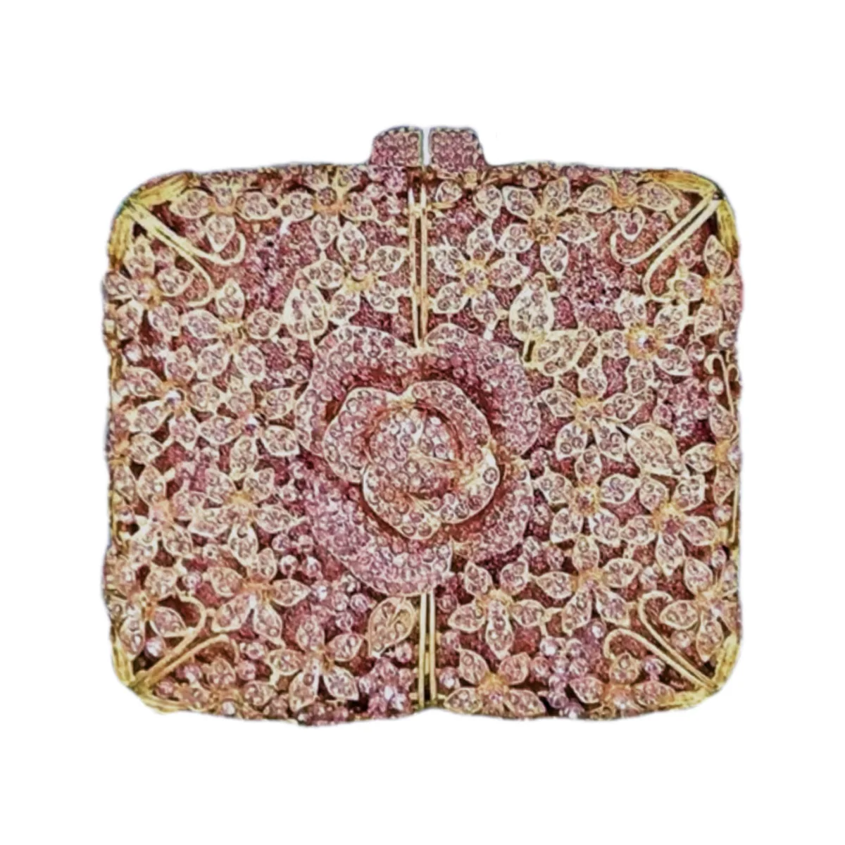 حقيبة كريستال جديدة على شكل زهرة الماس مجموعة عشاء حقيبة مأدبة حفلة جوفاء الماس مخلب حقيبة نسائية